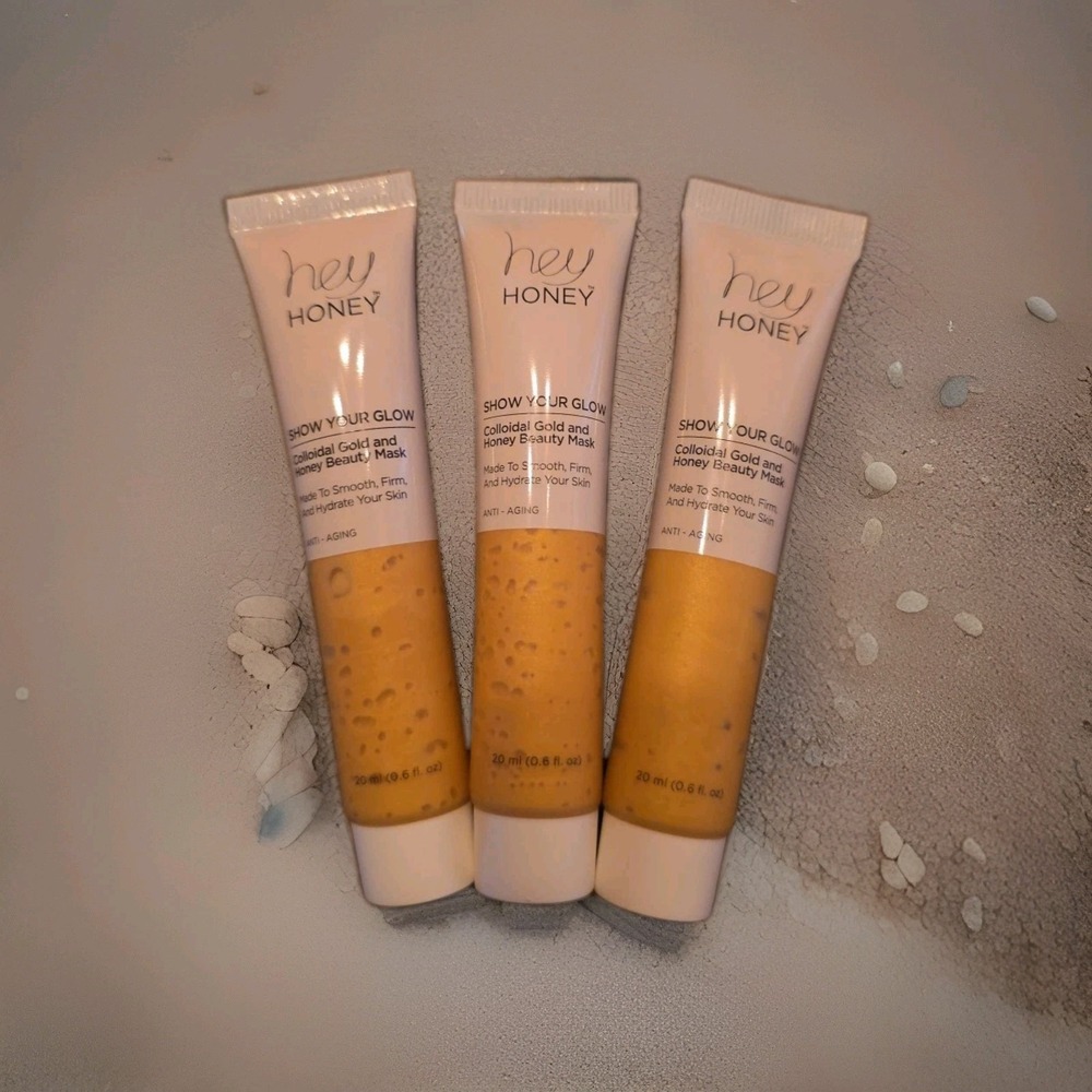 Hey Honey Show Your Glow Colloidal Gold and Honey Beauty Mask 0.6 oz (Lot of 3)